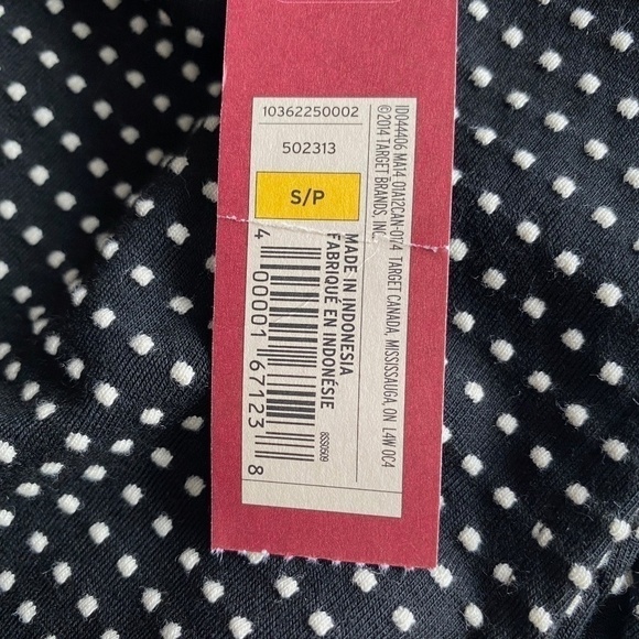 Merona sleeveless black with white polka dot dress NWT size S fit and flare - Picture 6 of 8